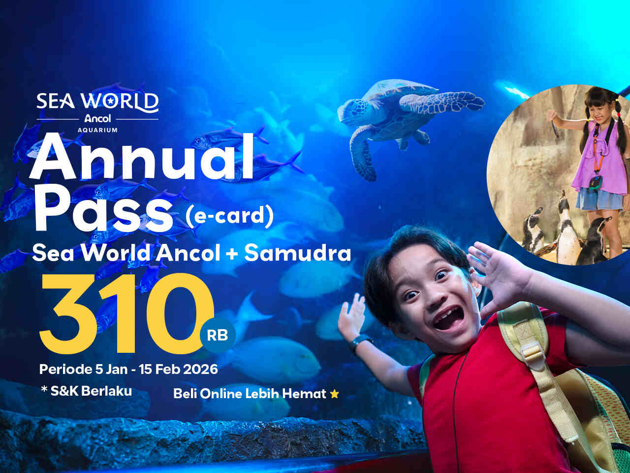 Lebih HEMAT! Gratis setiap hari main di Sea World Ancol dan Samudra!